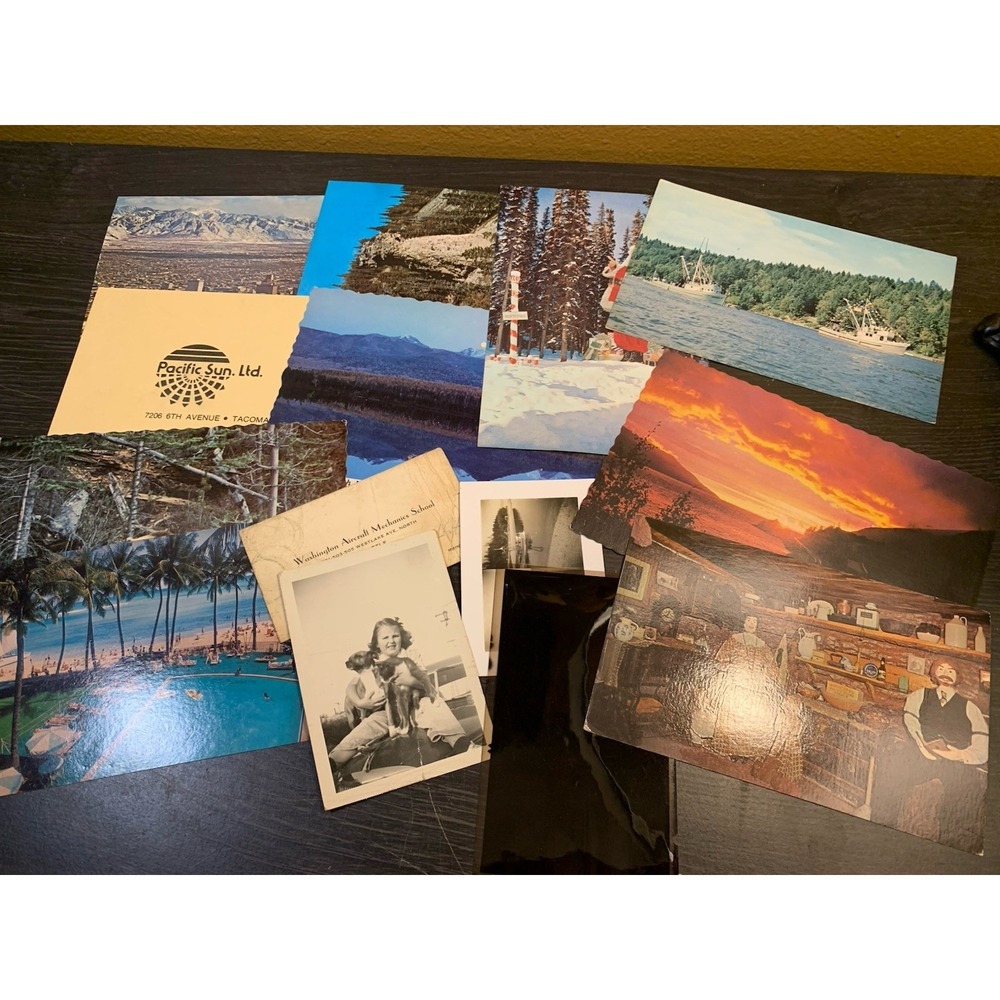 Lot of 14 Washington Alaska Postcards Photos Vintage Color Mid-Century Views